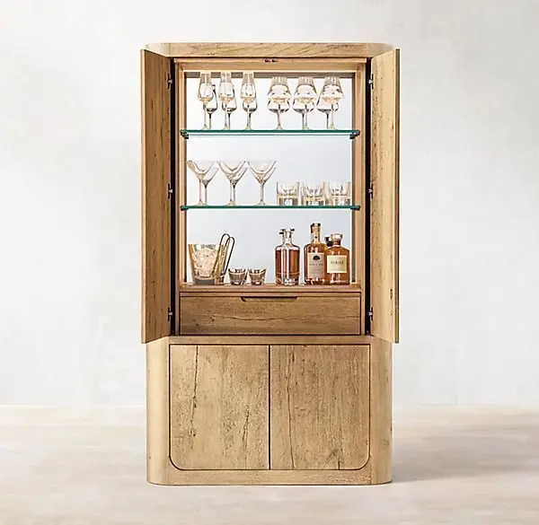 светлый барный шкаф из дерева Осло