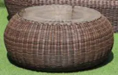 Журнальный столик Барселона из искусственного ротанга,  соломенный