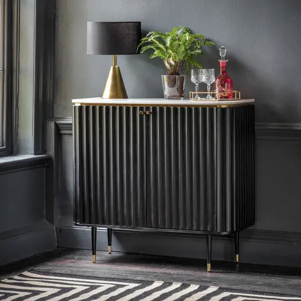 Шкаф для напитков с мраморной столешницей Кэнди