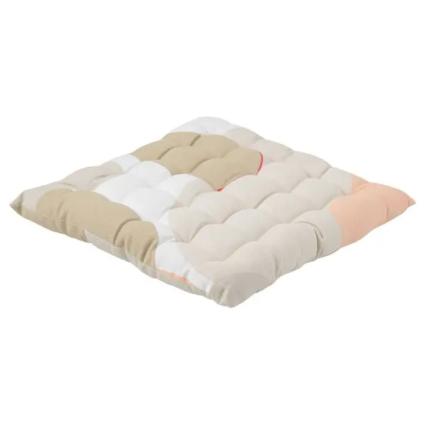 Подушка на стул из хлопка бежевого цвета с авторским принтом из коллекции freak fruit, 40х40 см