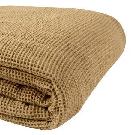 Покрывало вафельное из хлопка светло-коричневого цвета  из коллекции essential, 230х250 см