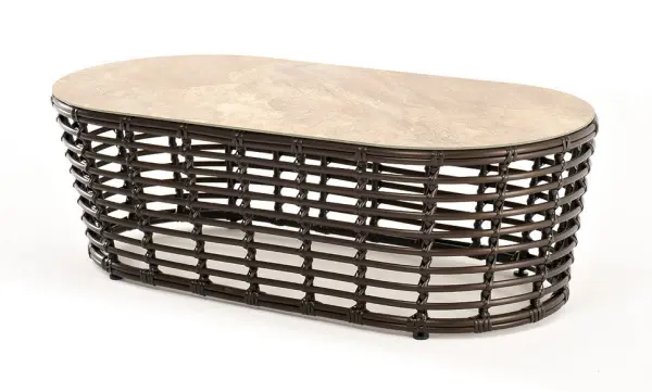 Журнальный столик Валенсия из искусственного ротанга, бронзовое