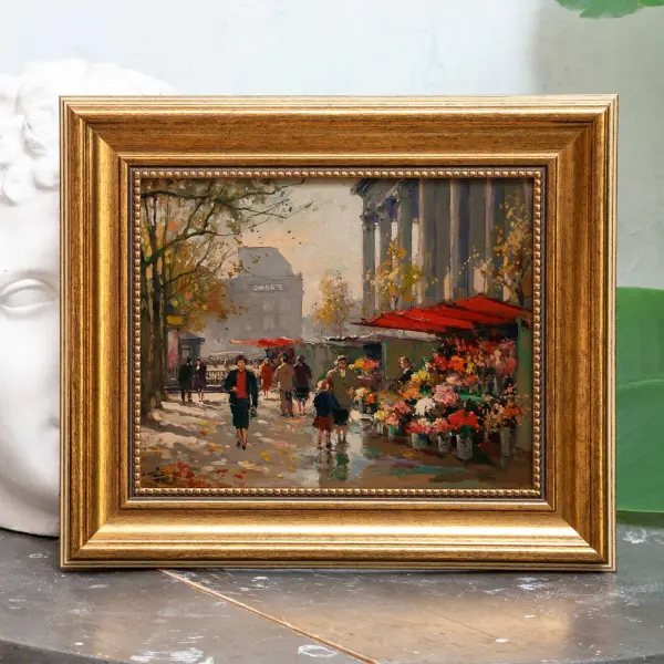 Эдуард Кортес, «Цветочный рынок», картина в раме