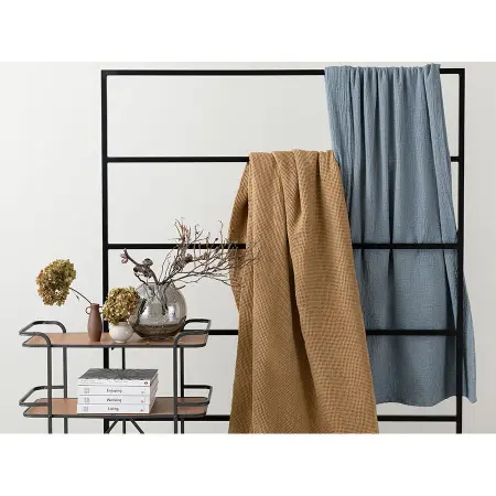 Покрывало вафельное из хлопка светло-коричневого цвета  из коллекции essential, 230х250 см