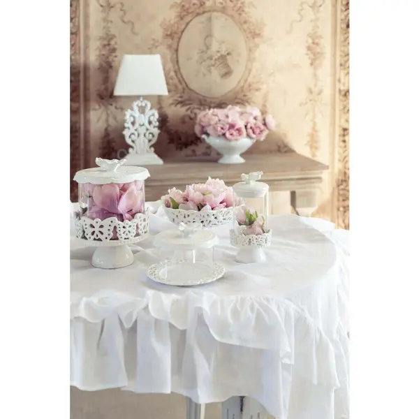 Лампа настольная с абажуром EURIDICE с ажурной ножкой