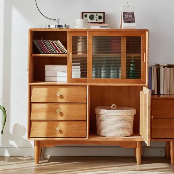 Шкаф сервант стеклянный с ящиками Твигги