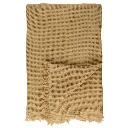 Покрывало вафельное из хлопка светло-коричневого цвета  из коллекции essential, 230х250 см