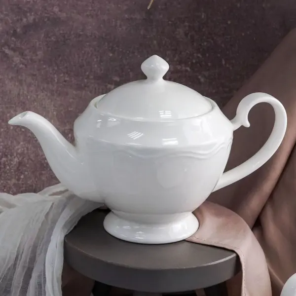 Чайник с крышкой 600 мл, 21,5x12,2 см h 14,6 см, фарфор, Grazia