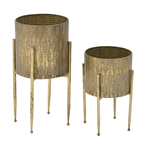 Кашпо на подставке/набор 2 шт Solid золотой
