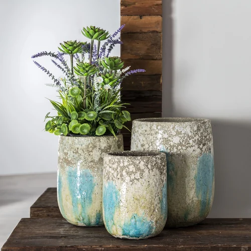 Кашпо  голубой 15х15х20.5