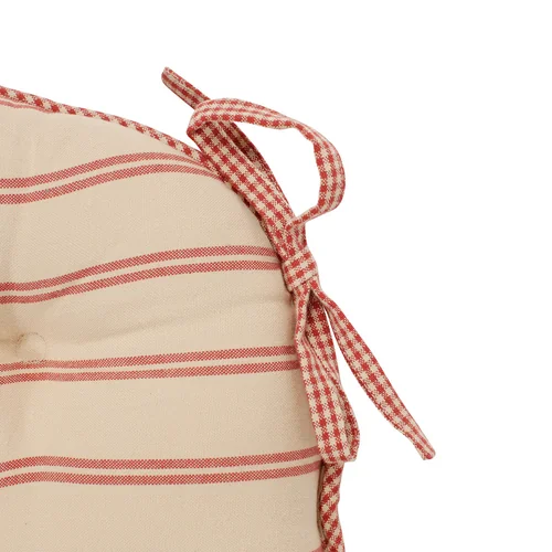 Подушка красная на стул Деревня (хлопок,д.40см)