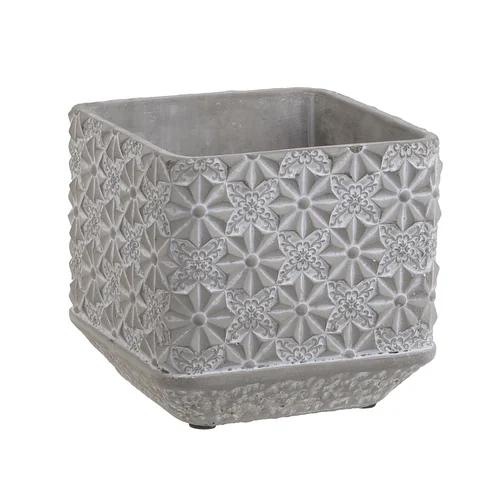 Кашпо Fluffy Dusk серое 14х14х13