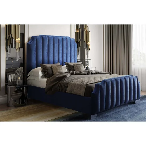 Кровать мягкая 180 200 BALI синяя