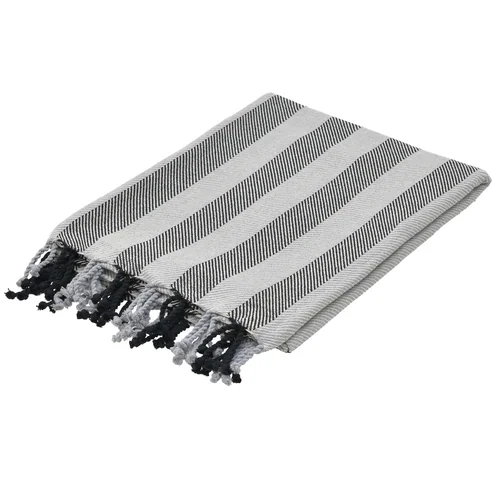 Плед  черный/серый