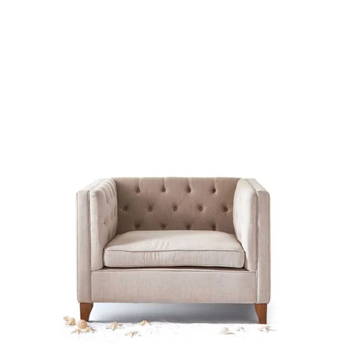 Диванчик для двоих Манхэттен бежевый, лен