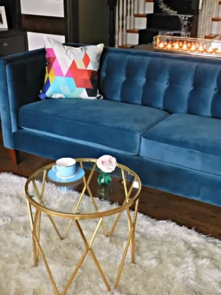 Диван Мельбурн трехместный прямой бирюзовый