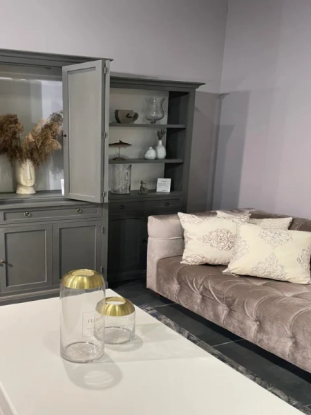 Диван прямой трехместный серый Сити 220 см