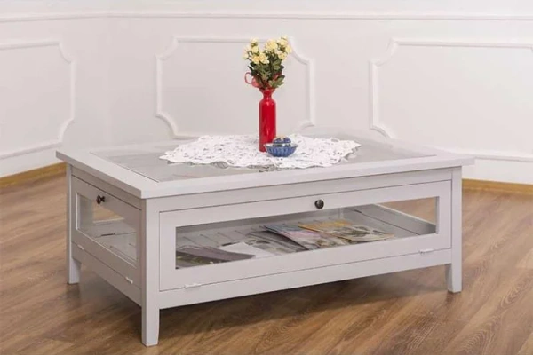 Столик журнальный Брюгге со стеклянной столешницей 120x80x45